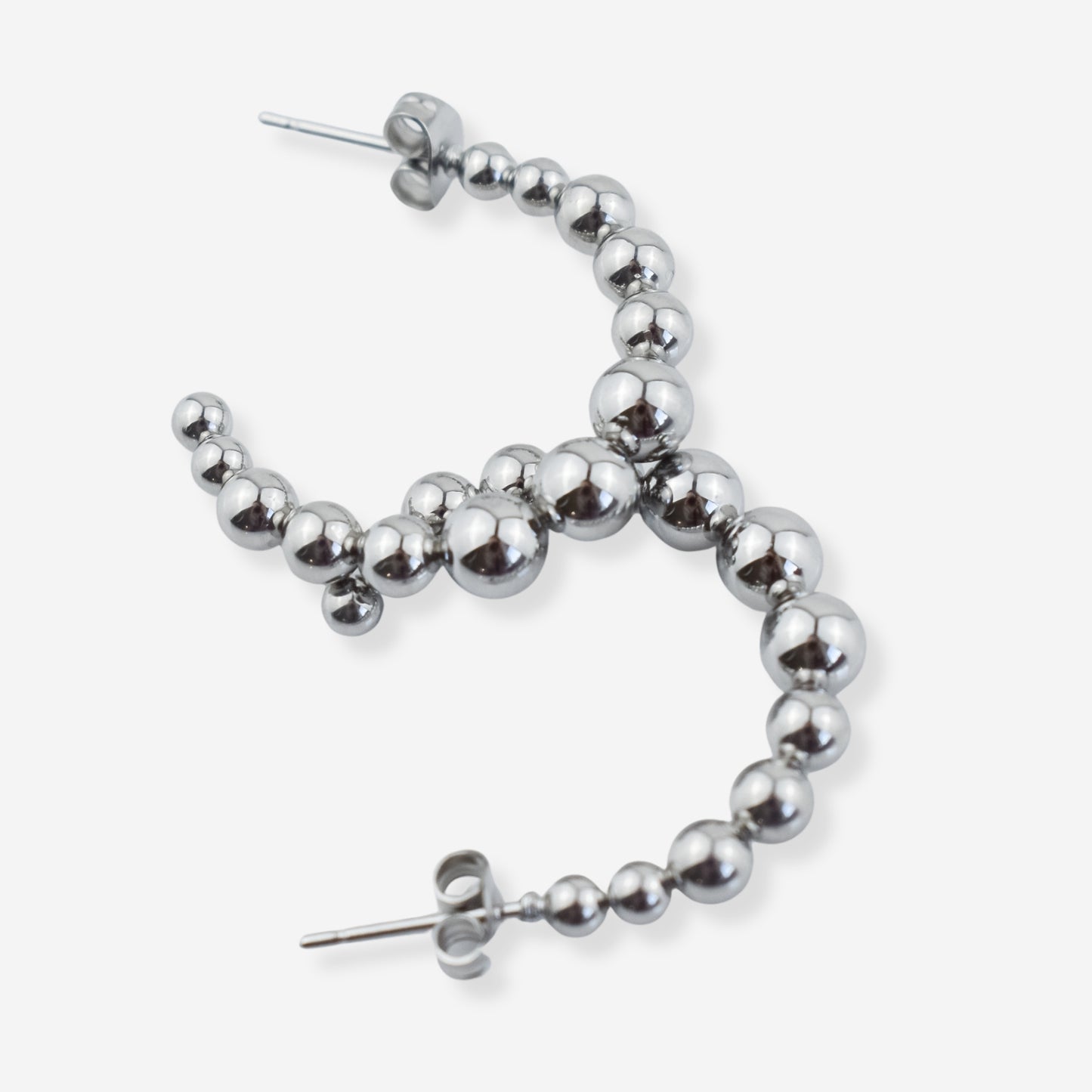 Conjunto Jade– Brincos, Colar e Pulseira em Aço com Esferas