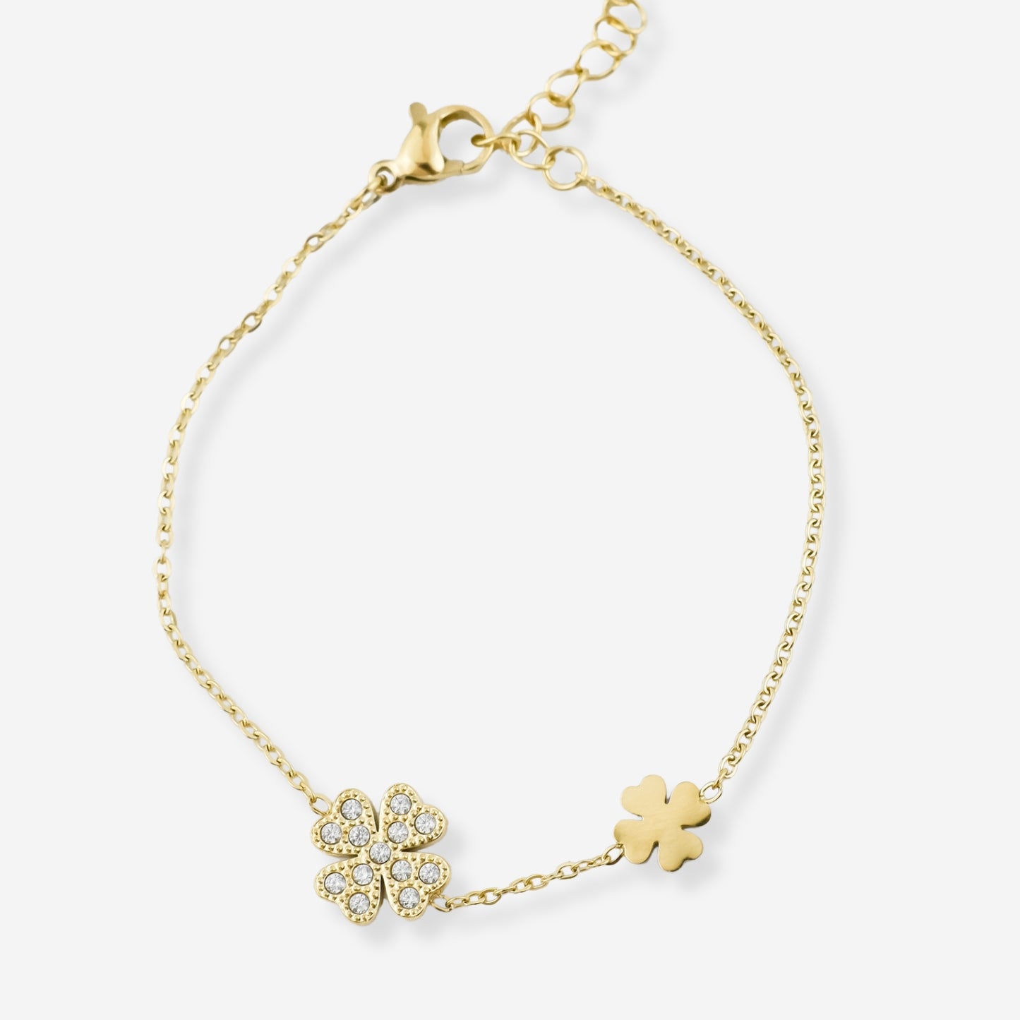 EMERALD – Pulseira em Aço com Trevos e Zircónias