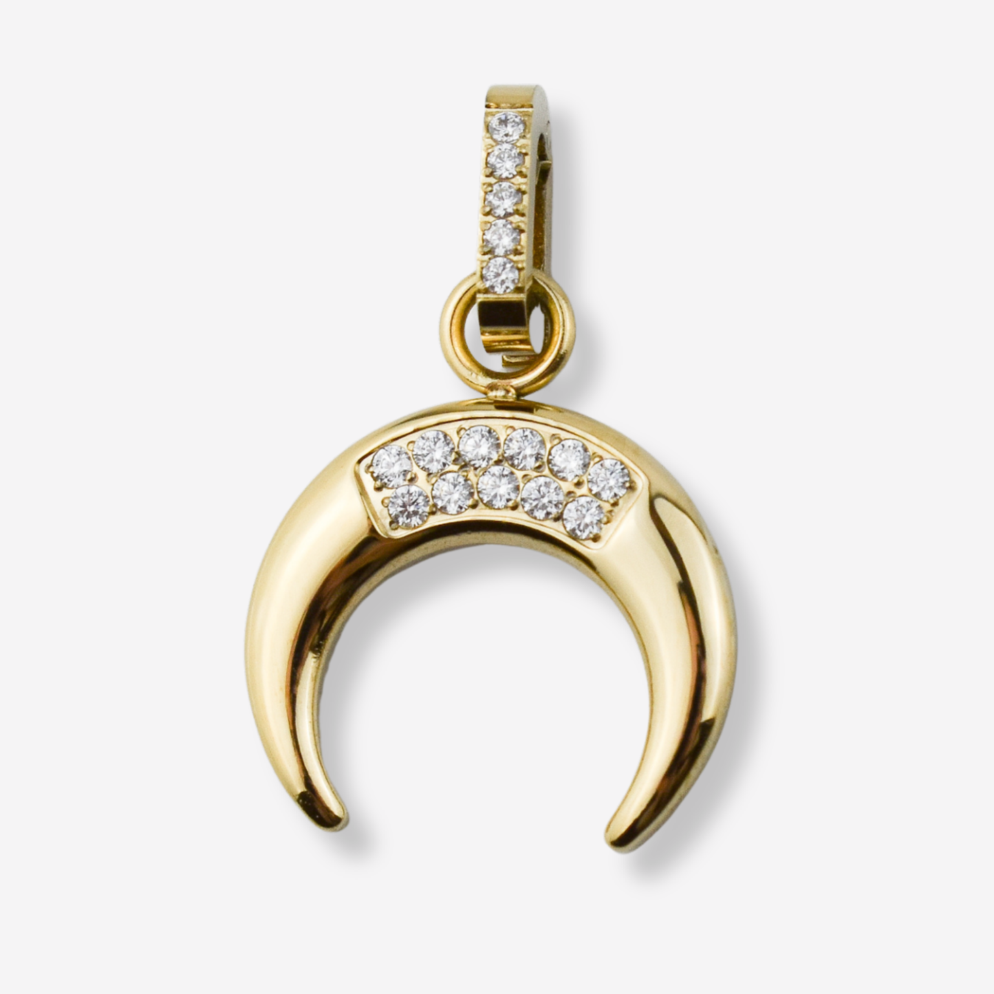 Stainless Steel Diamond Moon Pendant *Centerpiece