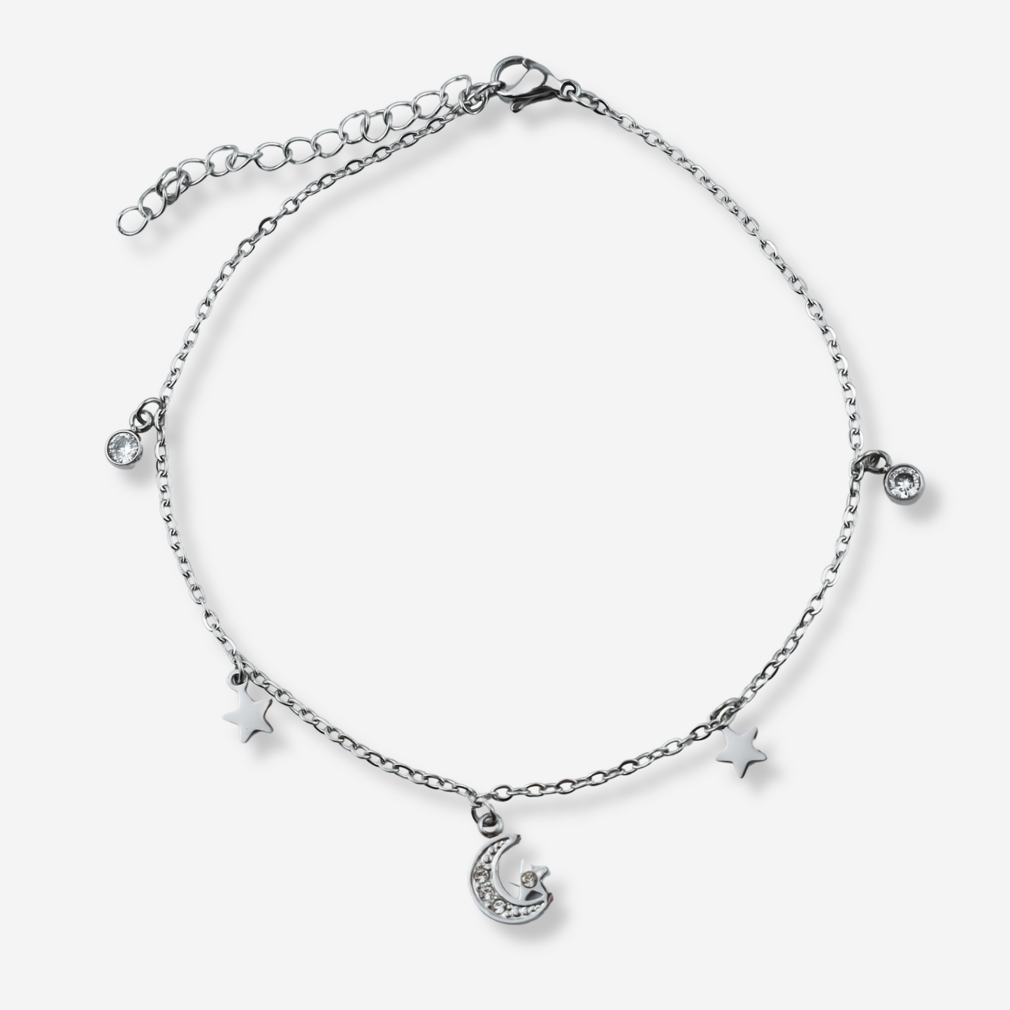 Stainless Steel Moon and Star Foot Bracelet
