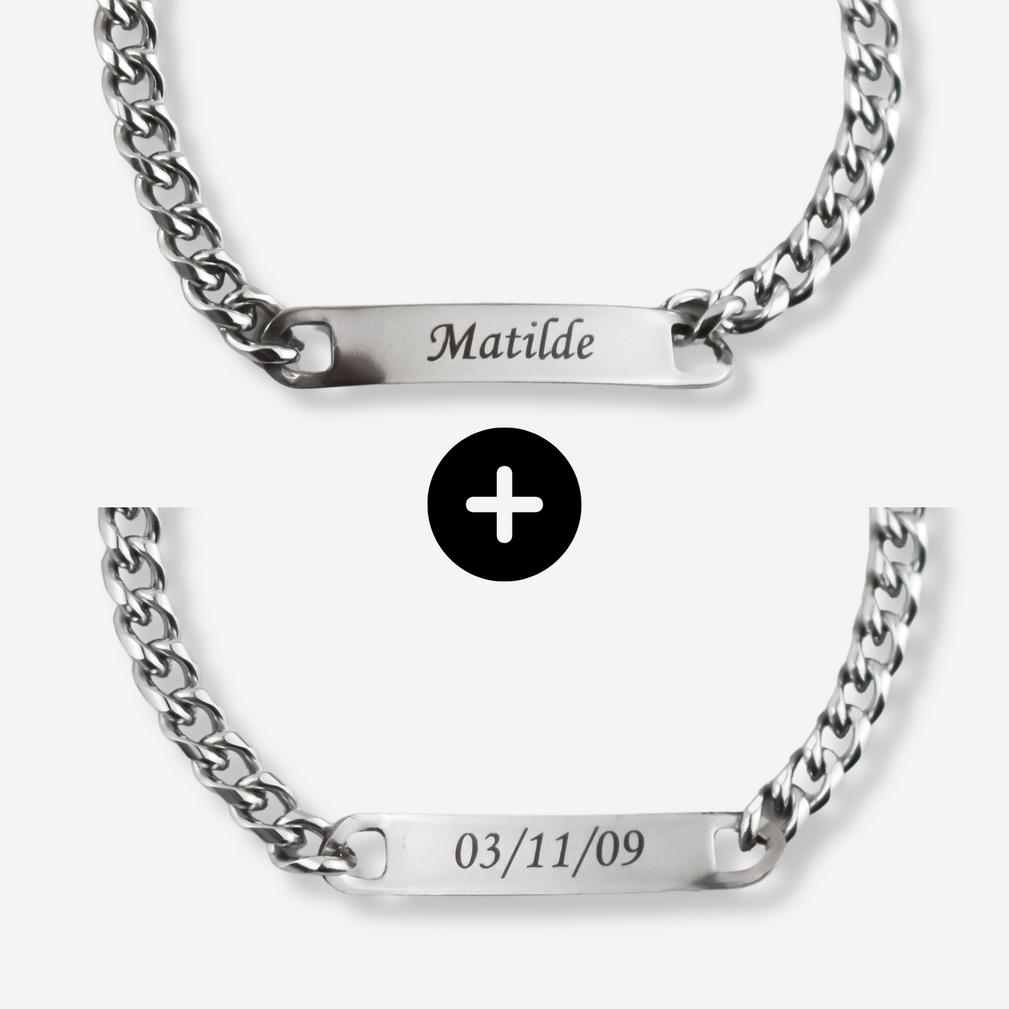 LOVE "Text Engraving" Stainless Steel Bracelet