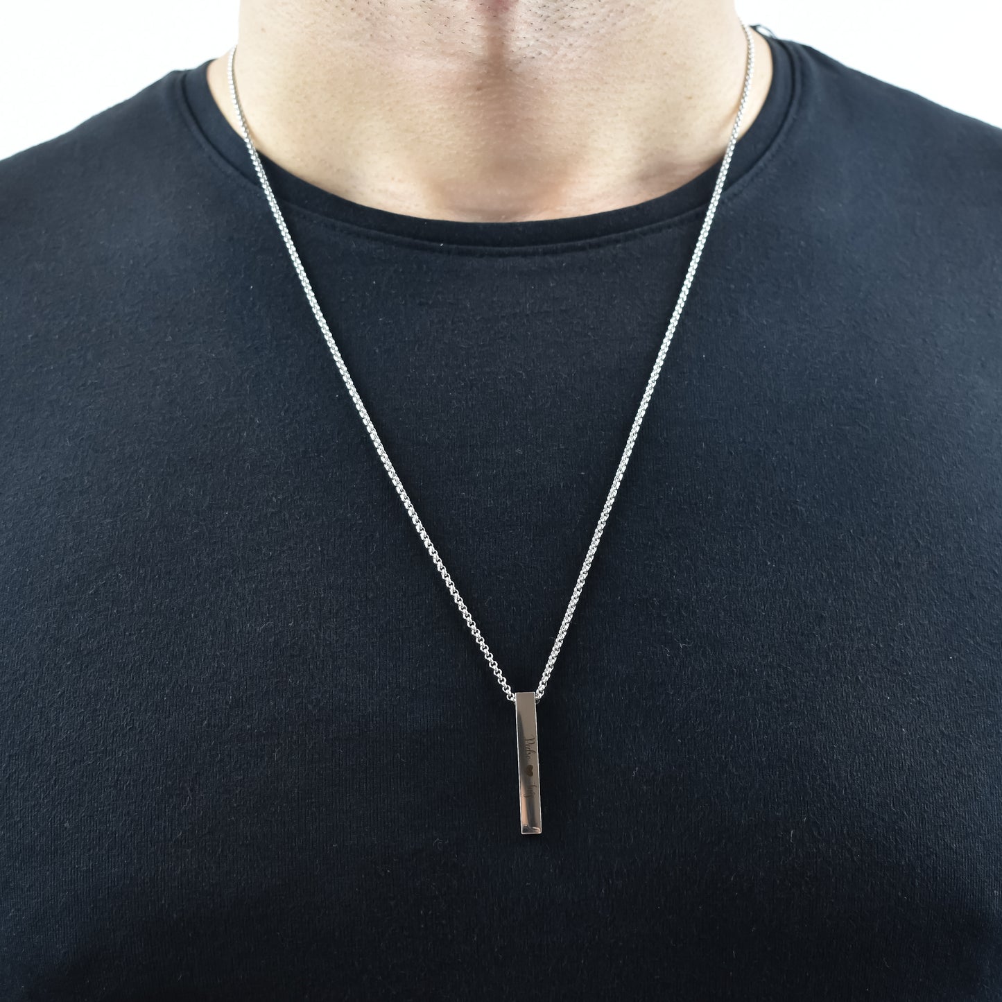 Unisex Personalized Vertical Necklace