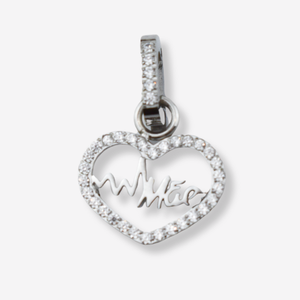 Pendentif mère avec diamants en acier inoxydable *Pièce maîtresse 