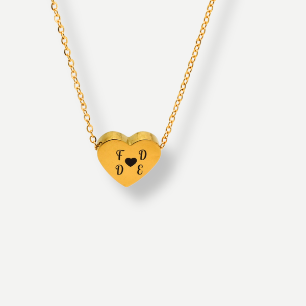 Colar Coração Personalizado Avó com Iniciais dos Netos