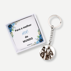 Porta-Chaves Para o Melhor Avô do Mundo – com Fotografia gravada a Laser
