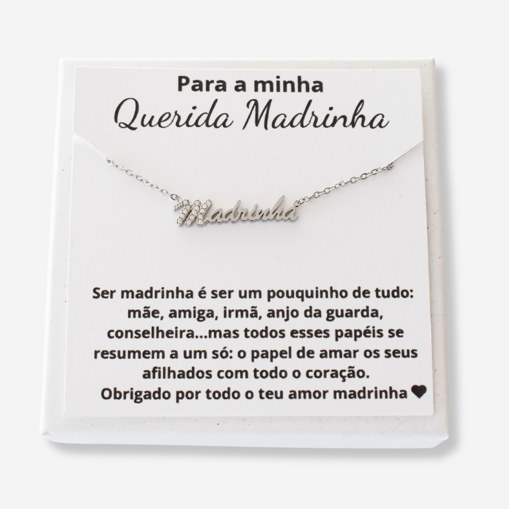 Colar Madrinha em Aço Inoxidável com Cartão Madrinha