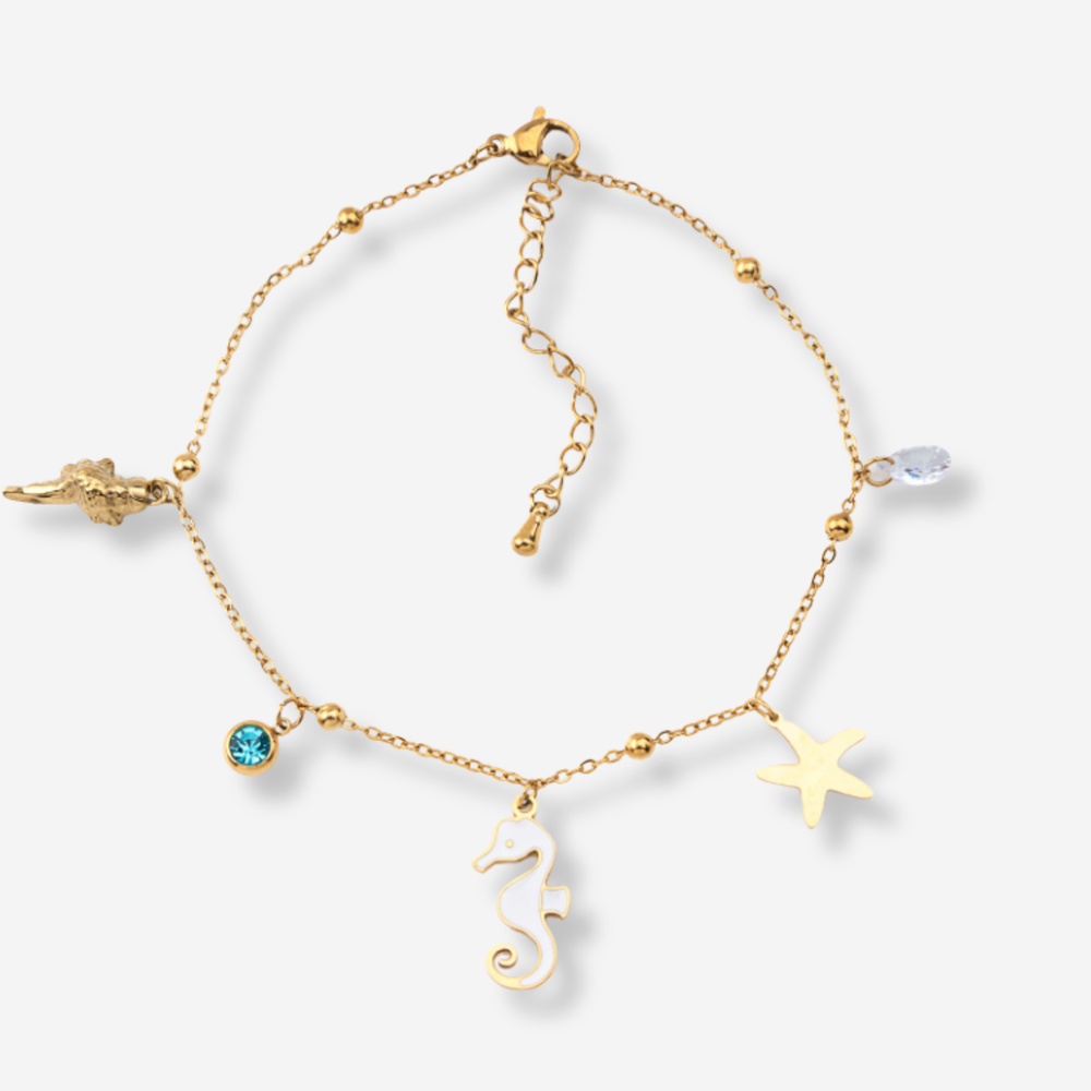 Tornozeleira Cavalo do Mar em Aço Inoxidável