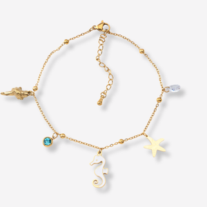 Tornozeleira Cavalo do Mar em Aço Inoxidável