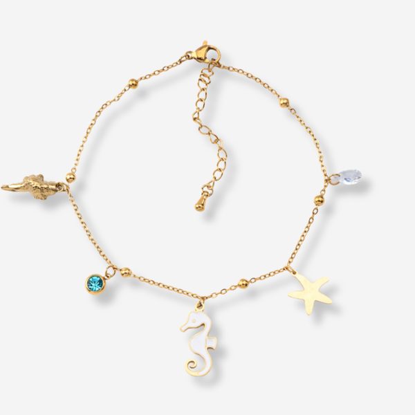 Tornozeleira Cavalo do Mar em Aço Inoxidável