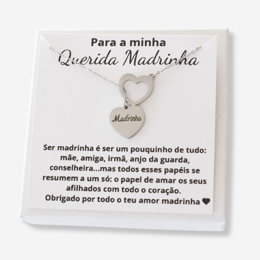 Colar Madrinha em Aço Inoxidável com Cartão Madrinha