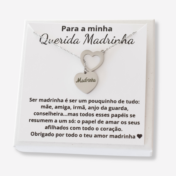 Colar Madrinha em Aço Inoxidável com Cartão Madrinha