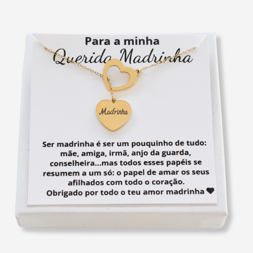 Colar Madrinha em Aço Inoxidável com Cartão Madrinha
