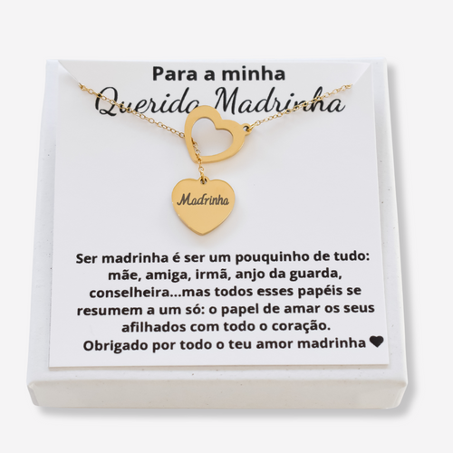 Colar Madrinha em Aço Inoxidável com Cartão Madrinha