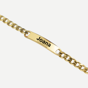 LOVE "Gravação Texto" Pulseira em Aço Inoxidavel