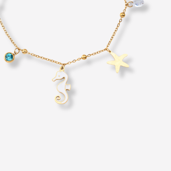 Tornozeleira Cavalo do Mar em Aço Inoxidável