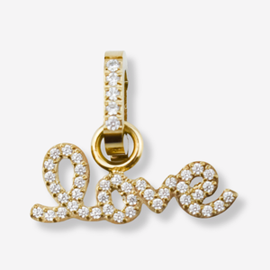 Pendentif Love avec diamants en acier inoxydable *Pièce maîtresse 