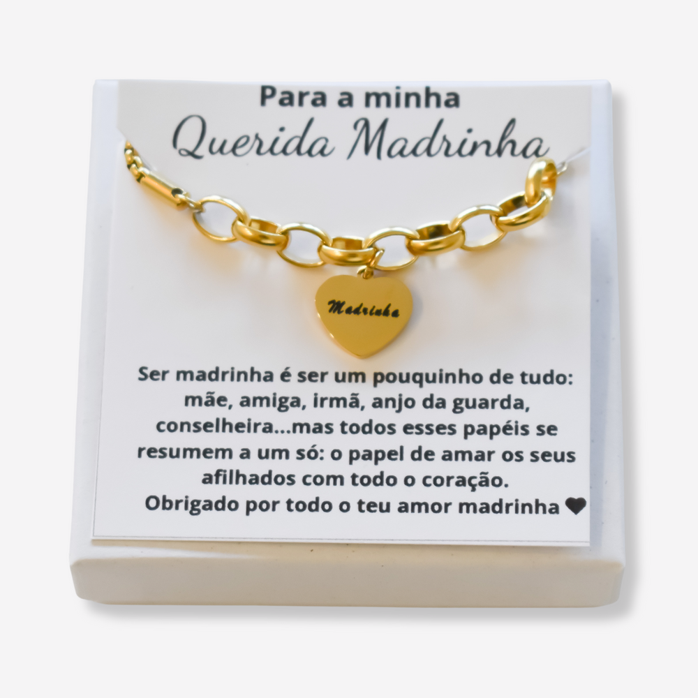 Colar Madrinha em Aço Inoxidável com Cartão Madrinha
