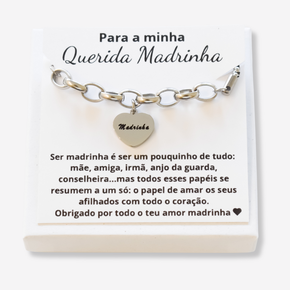 Colar Madrinha em Aço Inoxidável com Cartão Madrinha