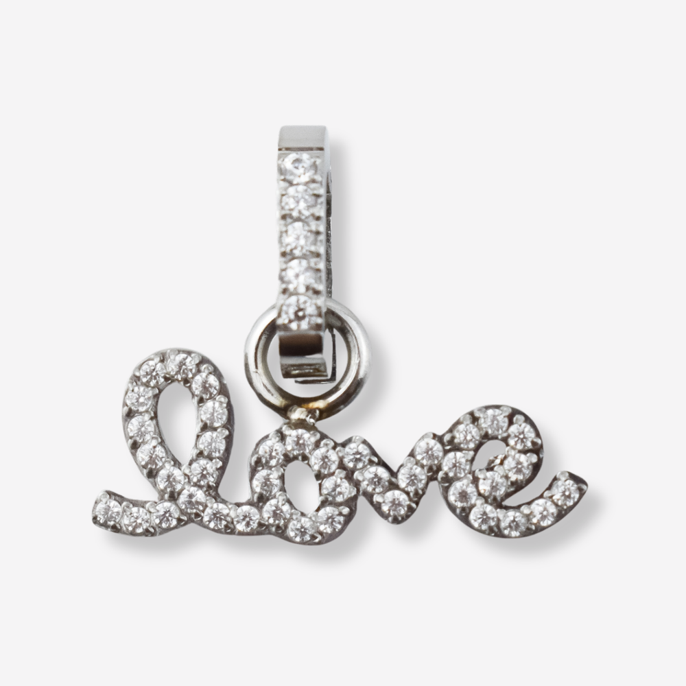 Pendentif Love avec diamants en acier inoxydable *Pièce maîtresse 