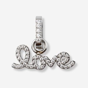 Pendentif Love avec diamants en acier inoxydable *Pièce maîtresse 
