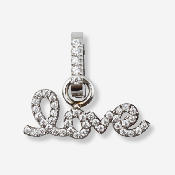 Pendentif Love avec diamants en acier inoxydable *Pièce maîtresse 