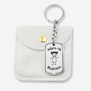 Porte-clés en acier - Je t'aime Marraine