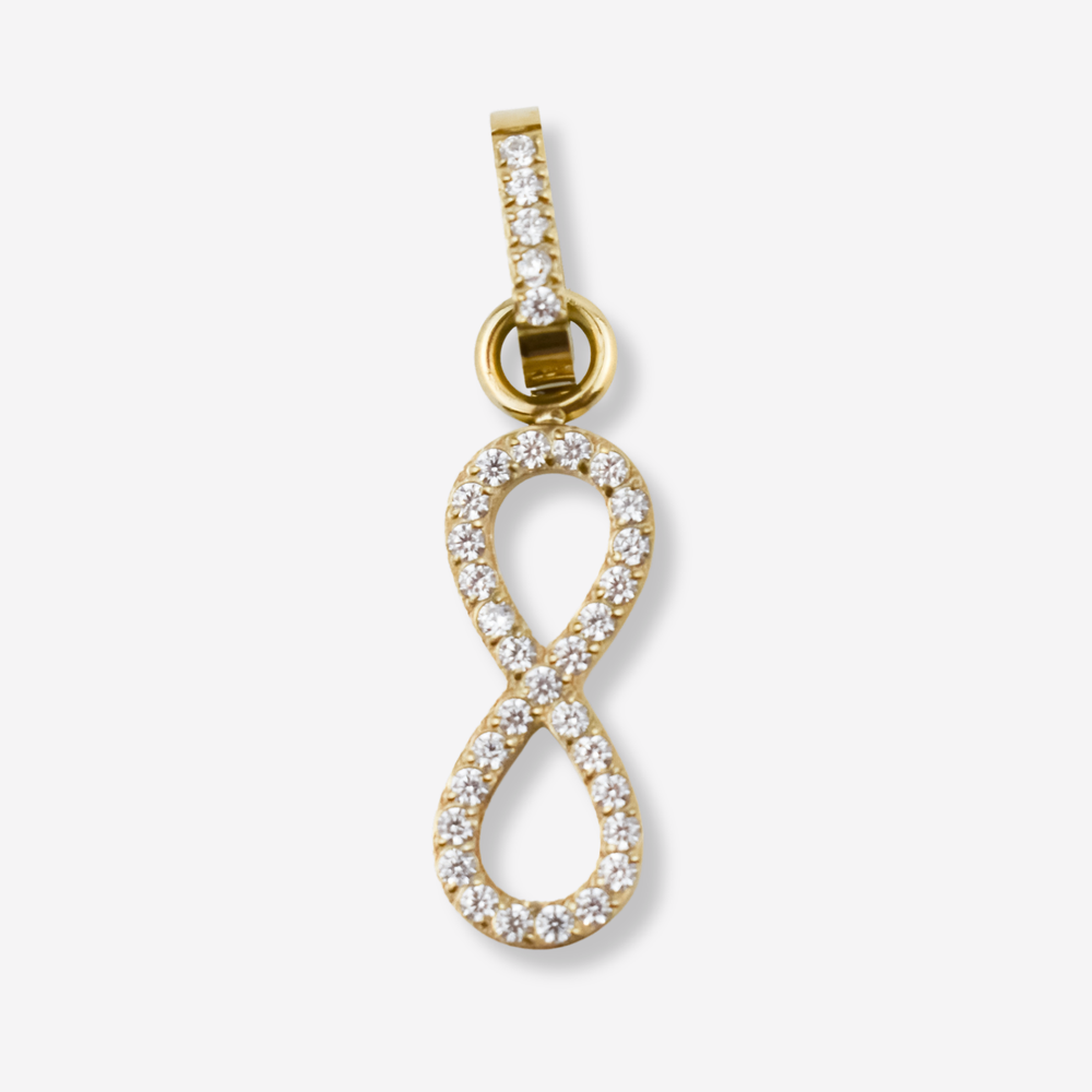Pendentif Infinity avec diamants en acier inoxydable *Pièce maîtresse