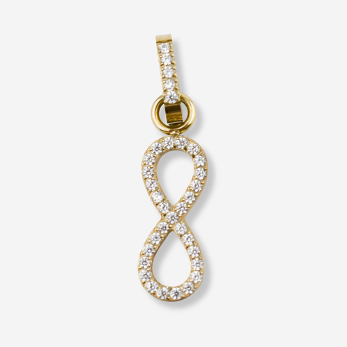 Pendentif Infinity avec diamants en acier inoxydable *Pièce maîtresse