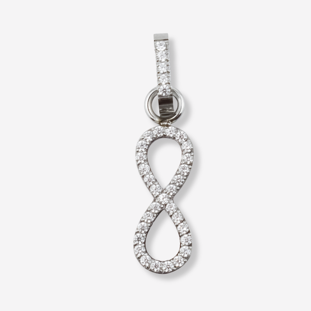Pendentif Infinity avec diamants en acier inoxydable *Pièce maîtresse