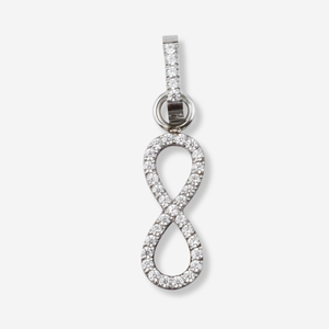 Pendentif Infinity avec diamants en acier inoxydable *Pièce maîtresse