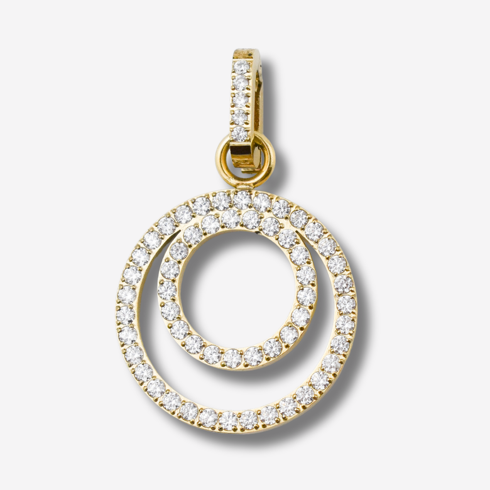 Pendentif cercle avec diamants en acier inoxydable *Pièce centrale