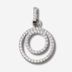 Pendentif cercle avec diamants en acier inoxydable *Pièce centrale