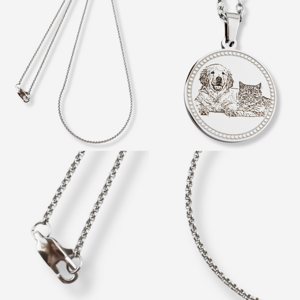 Collier d'illustration personnalisé en acier inoxydable