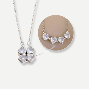 Box Amor com 16 Rosas Eternas e Colar "Trevo de 4 Folhas" em Aço Inoxidável