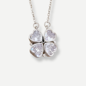 Colar 2 em 1 - Trevo de 4 Folhas em Aço Inoxidável