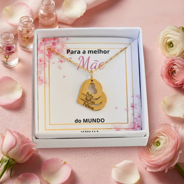 Colar Amor – Corações Personalizados em Aço Inoxidável