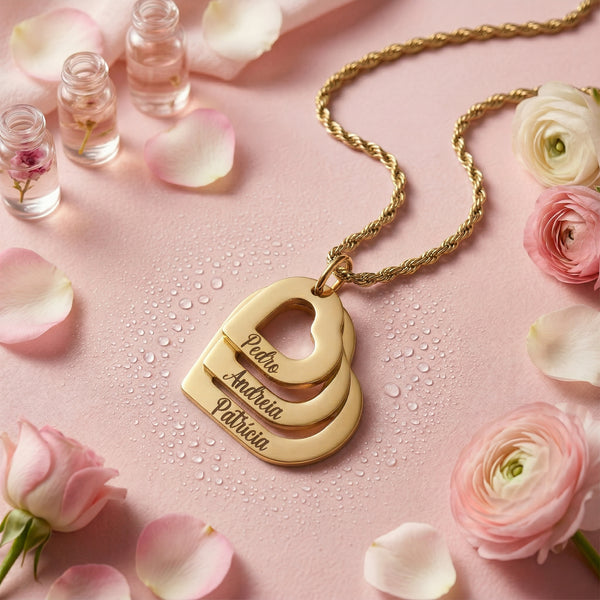 Conjunto Amor de Mãe – Colar Personalizado e Rosas Eternas