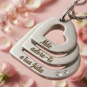 Colar Amor – Corações Personalizados em Aço Inoxidável