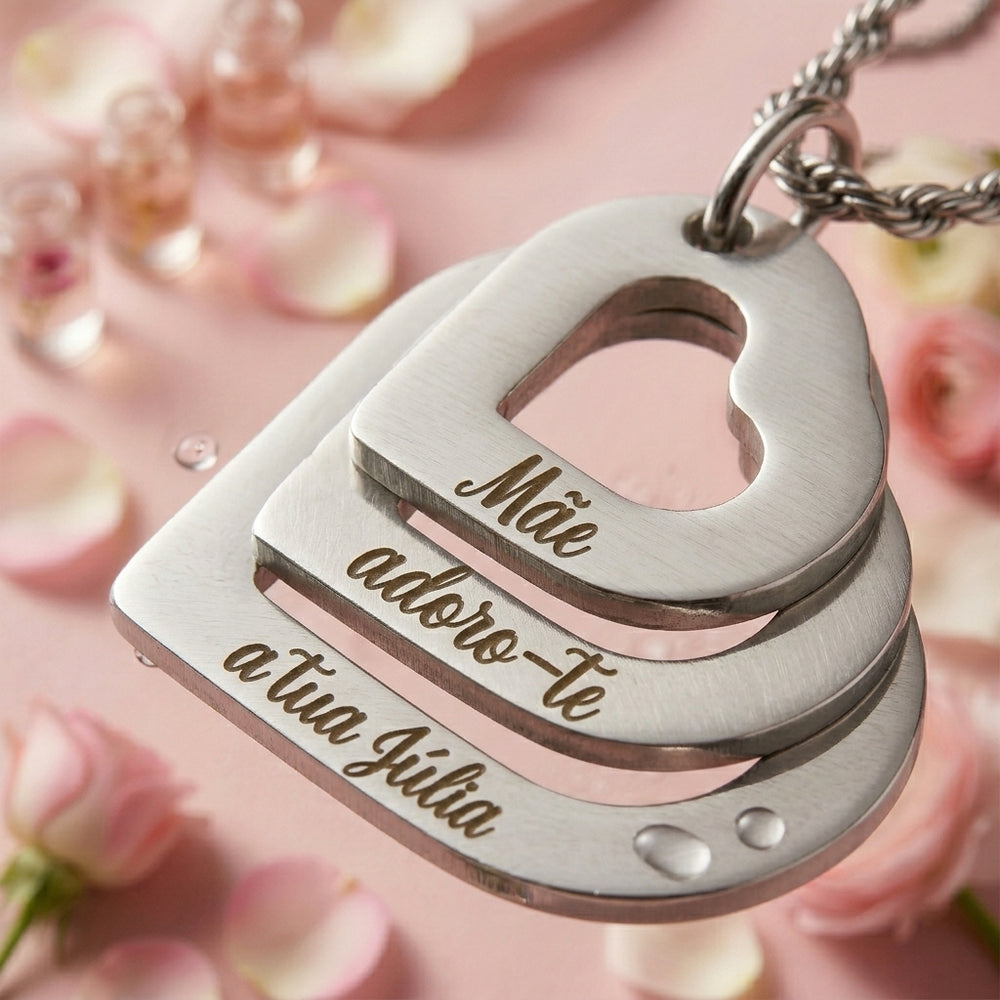 Conjunto Amor de Mãe – Colar Personalizado e Rosas Eternas