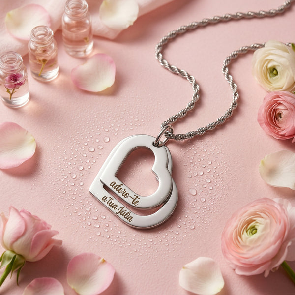 Conjunto Amor de Mãe – Colar Personalizado e Rosas Eternas