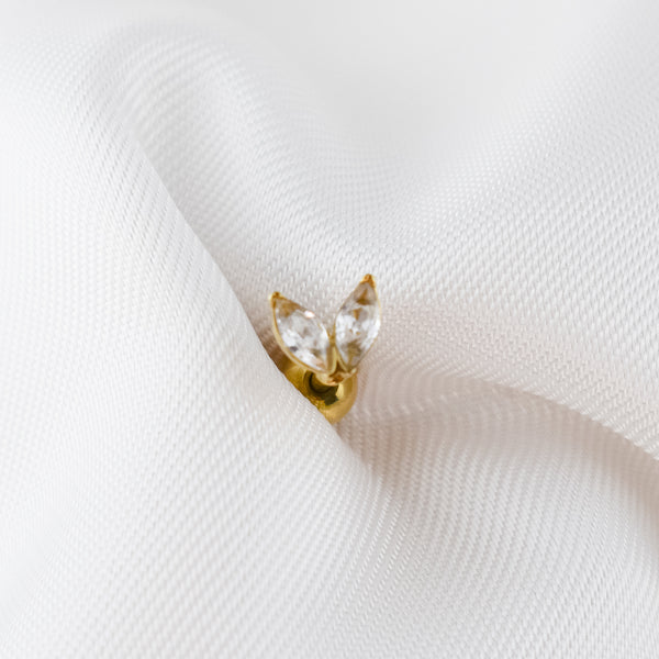 ESME - Piercing Individual 2 Pétalas em Aço e Zircónias 