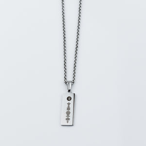Valentim - Colar Personalizável em Aço Inoxidável com Medalha Vertical Spotify