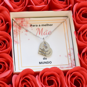 Conjunto Amor de Mãe – Colar Personalizado e Rosas Eternas