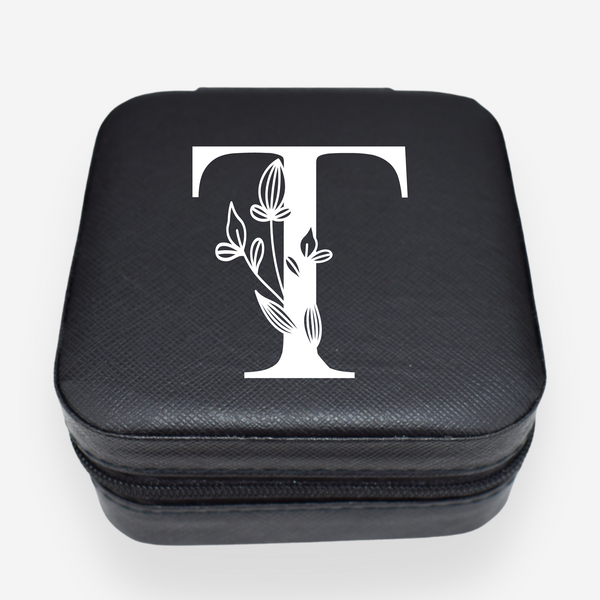 BEAUTY- Guarda-Joias Preto Personalizado com Inicial