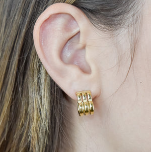 GRANADA - Argolas Triplas em Aço em forma de Coração