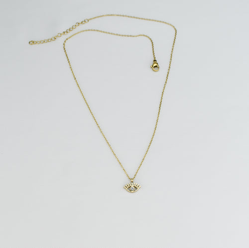 ZOE – Colar em Aço em forma de Olho com Brilhante