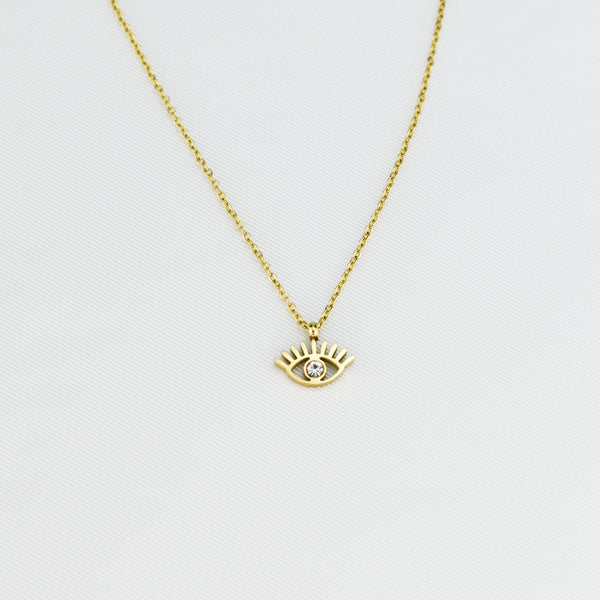 ZOE – Colar em Aço em forma de Olho com Brilhante