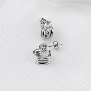 Argolas Triplas em Aço em forma de Coração