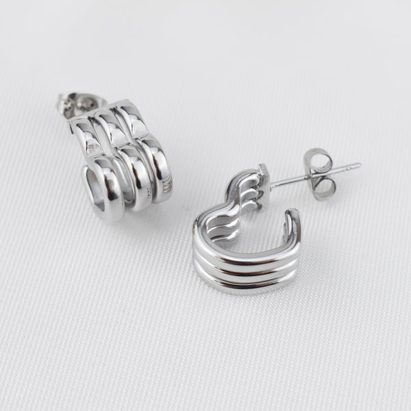 Argolas Triplas em Aço em forma de Coração