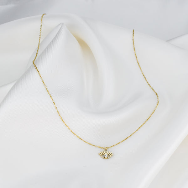 ZOE – Colar em Aço em forma de Olho com Brilhante